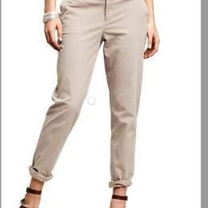 Gap broken in straight khakis